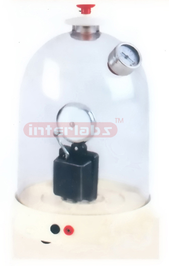 BELL JAR WITH VACUUM PUMP, HAND OPERATED